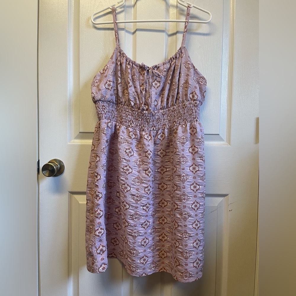 Mauve Patterned Babydoll Dress